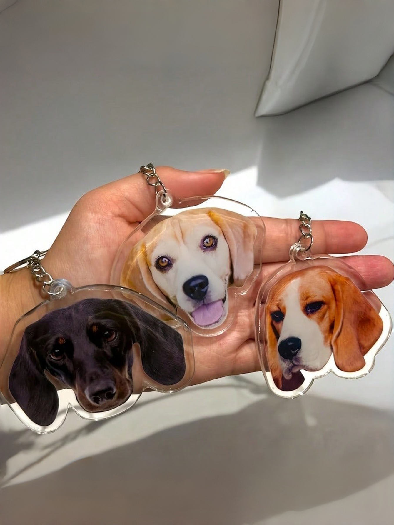 Custom Pet Acrylic Portrait Keychain